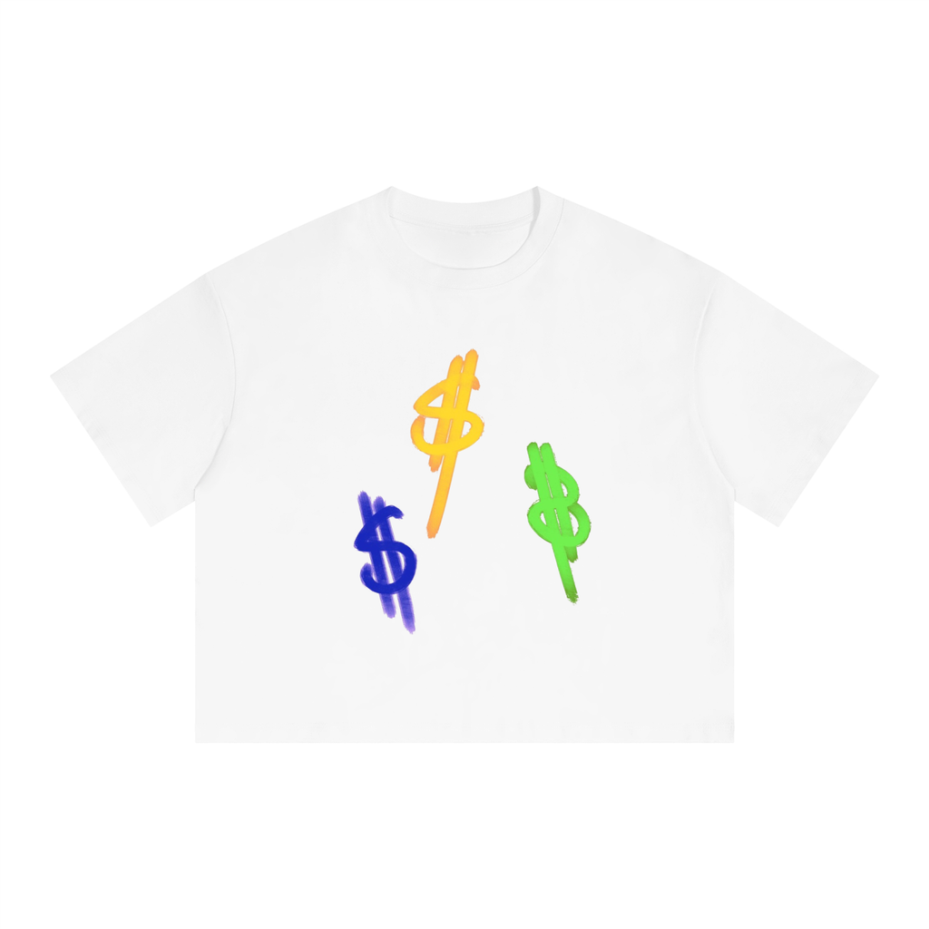 Unisex Boxy Drop Shoulder Crop T-Shirt