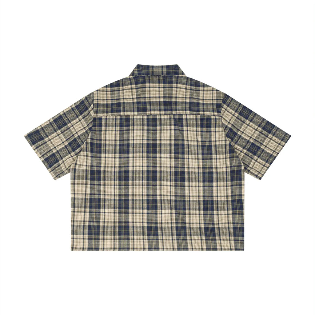 Plaid Boxy Short Sleeve Shirt ODMPOD
