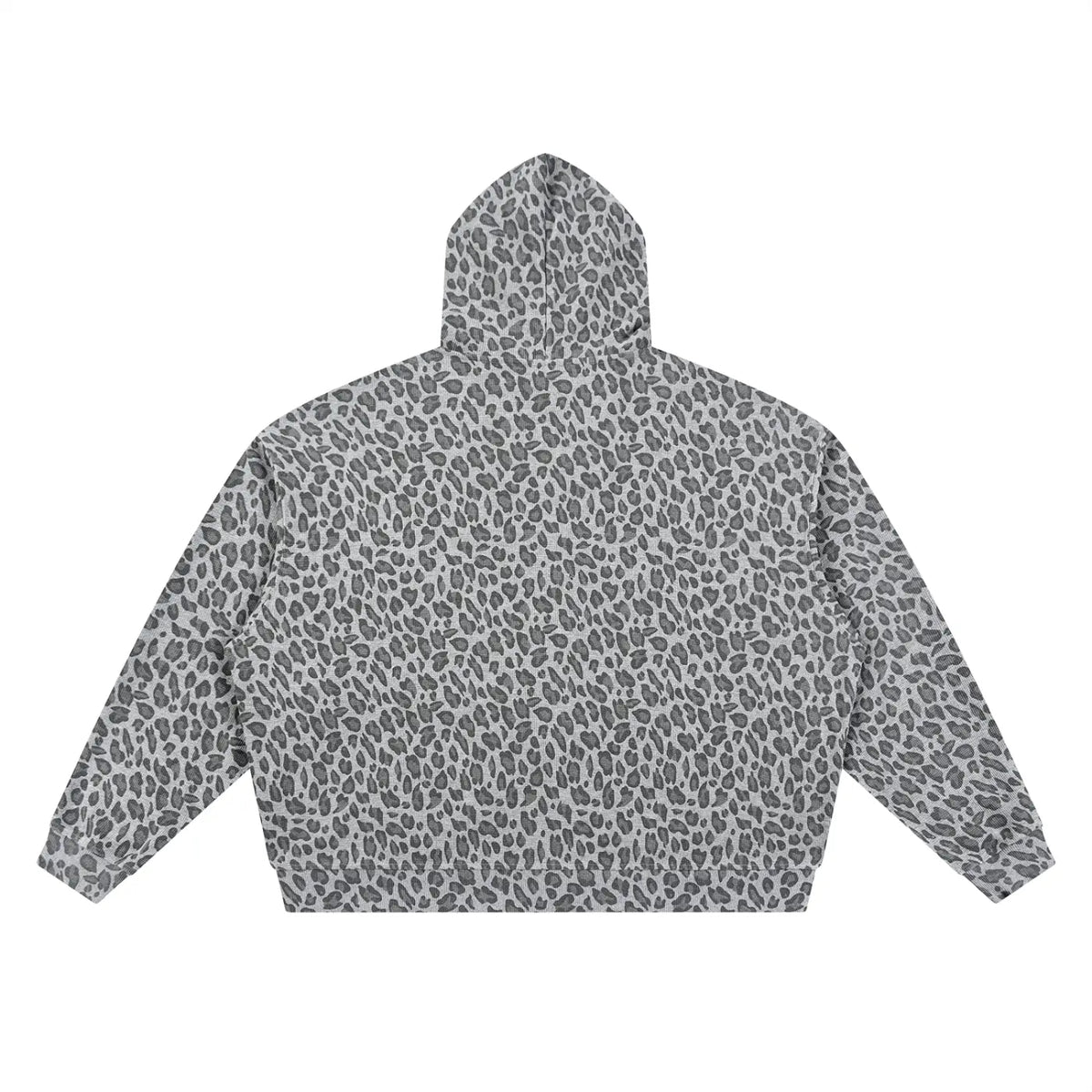 Leopard Print Waffle Full Zip Hoodie ODMPOD