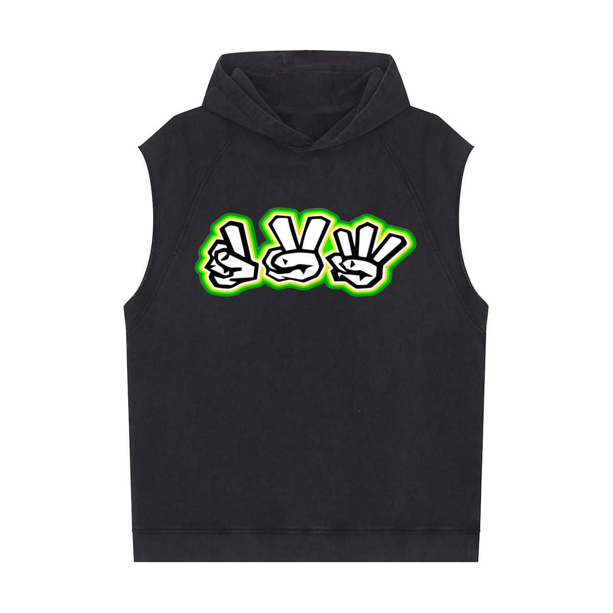 Snow Washed Sleeveless Hoodie ODMPOD