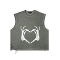 Distressed Grommet Eyelet Tank Top ODMPOD