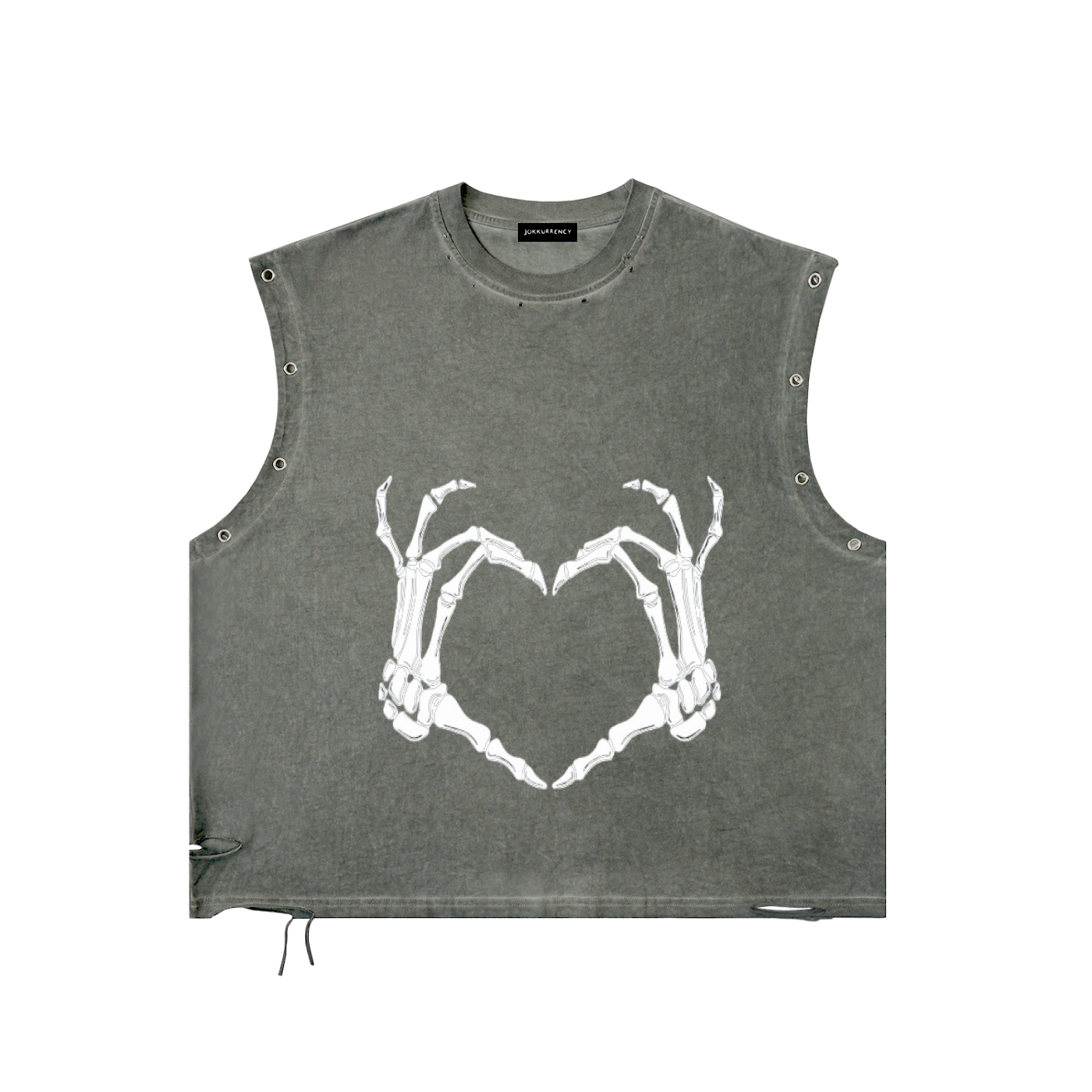 Distressed Grommet Eyelet Tank Top ODMPOD