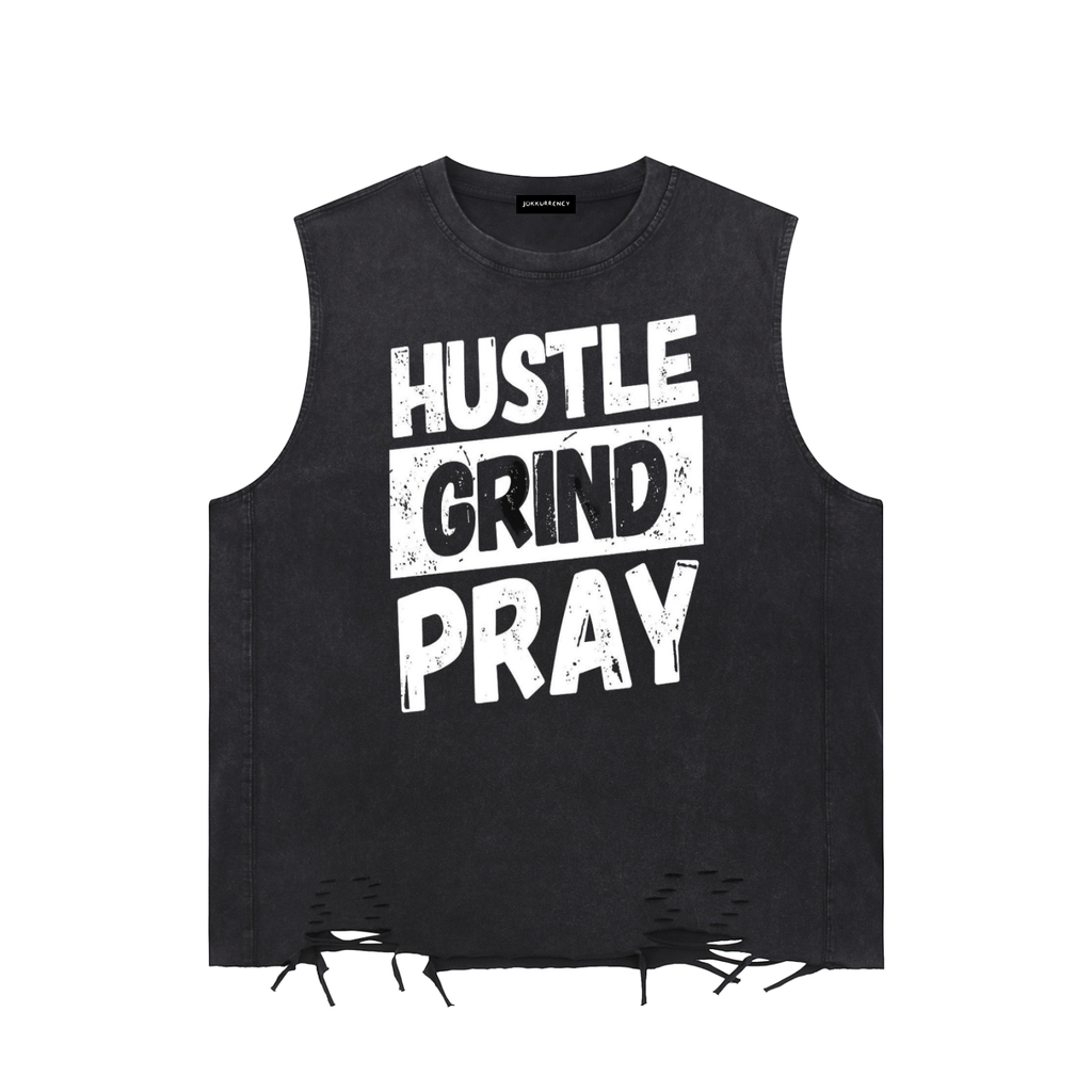Snow Washed Raw-Hem Tank Top ODMPOD