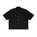 Striped Boxy Button-Up Shirt ODMPOD
