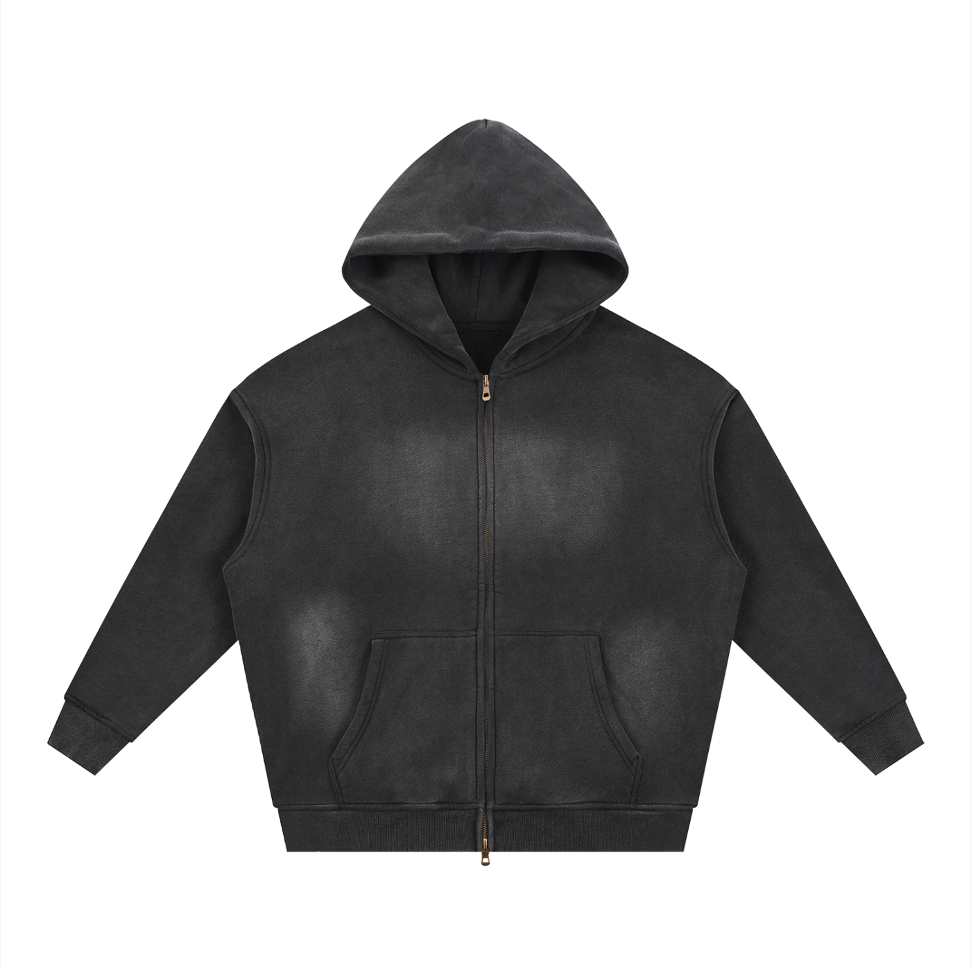 Sunfade Two-way Zipper Boxy Fleece Hoodie ODMPOD