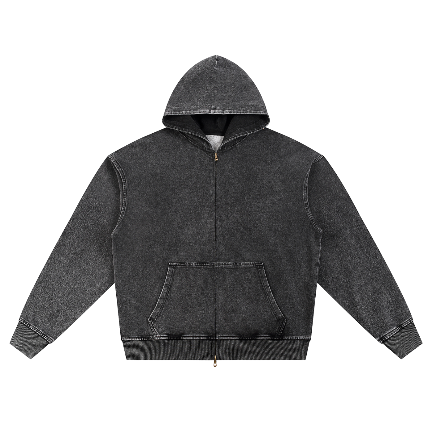 Snow Wash Oversized Zip-Up Hoodie ODMPOD