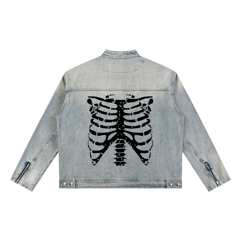 Vintage Wash Zip Denim Jacket ODMPOD