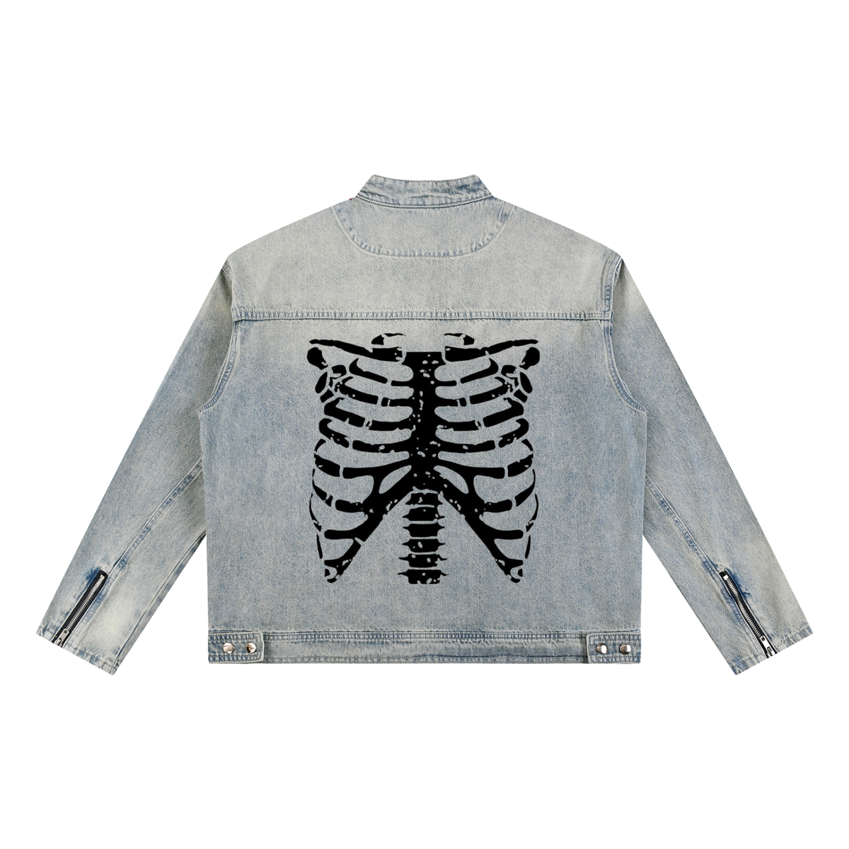 Vintage Wash Zip Denim Jacket ODMPOD