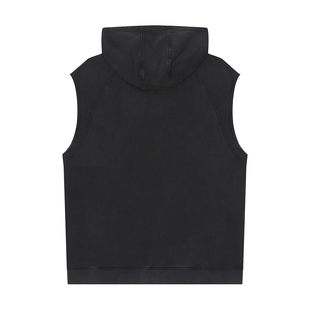 Snow Washed Sleeveless Hoodie ODMPOD