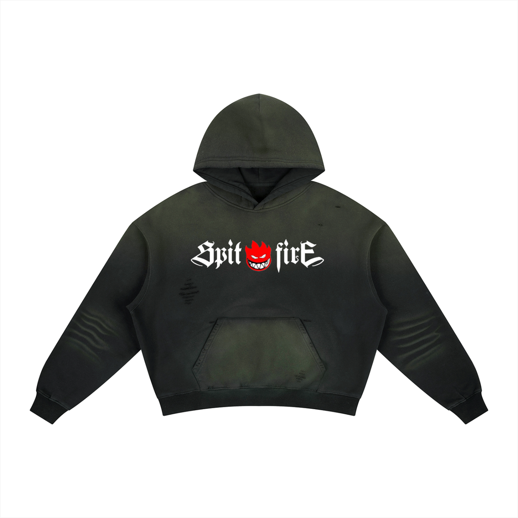 Frayed Sunfade Boxy Fleece Hoodie ODMPOD