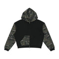 Color block Camo Full Zip Boxy Hoodie ODMPOD