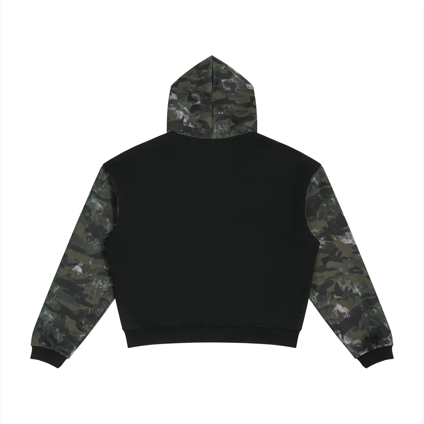 Color block Camo Full Zip Boxy Hoodie ODMPOD