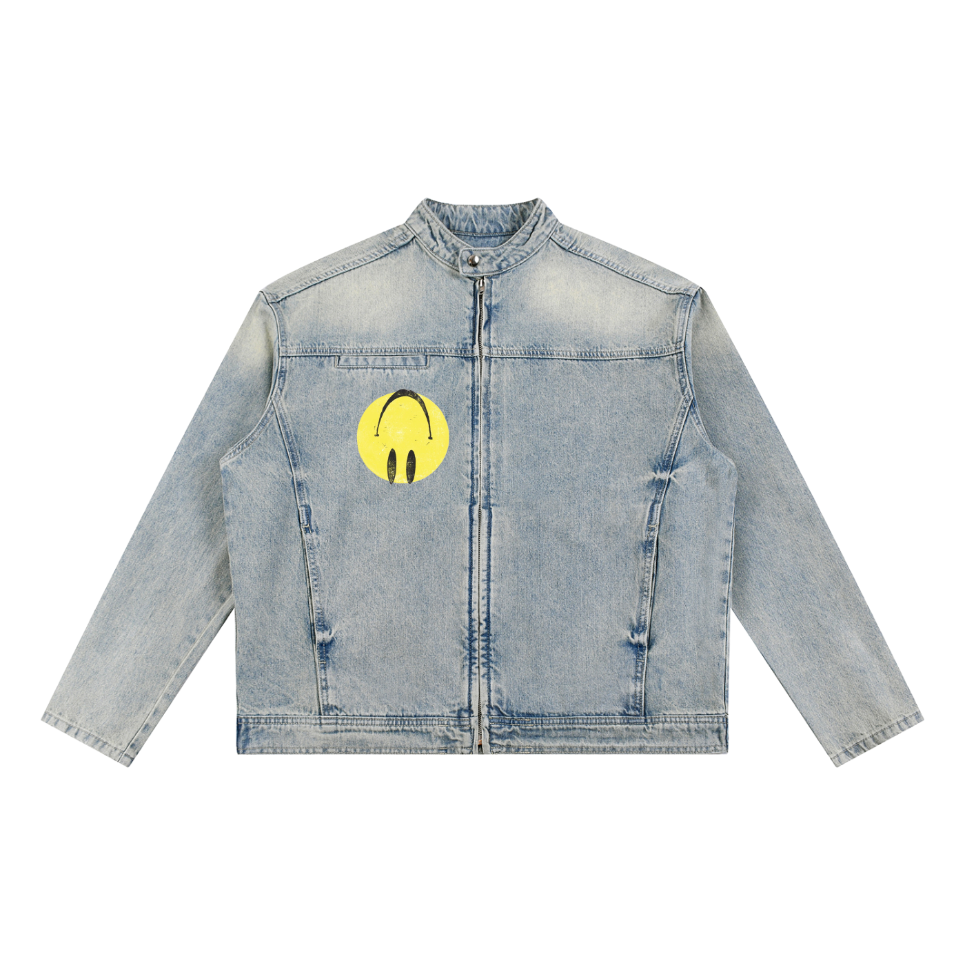 Vintage Wash Zip Denim Jacket ODMPOD