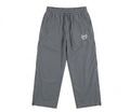 Crest Embroidered Side-Zip Track Pants — Slate Grey
