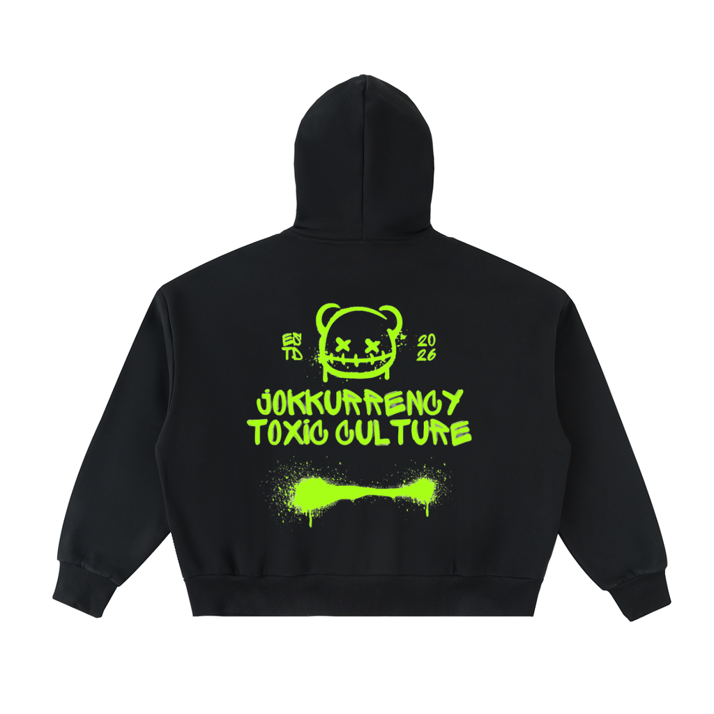Fleeced Full-Zip Boxy Hoodie