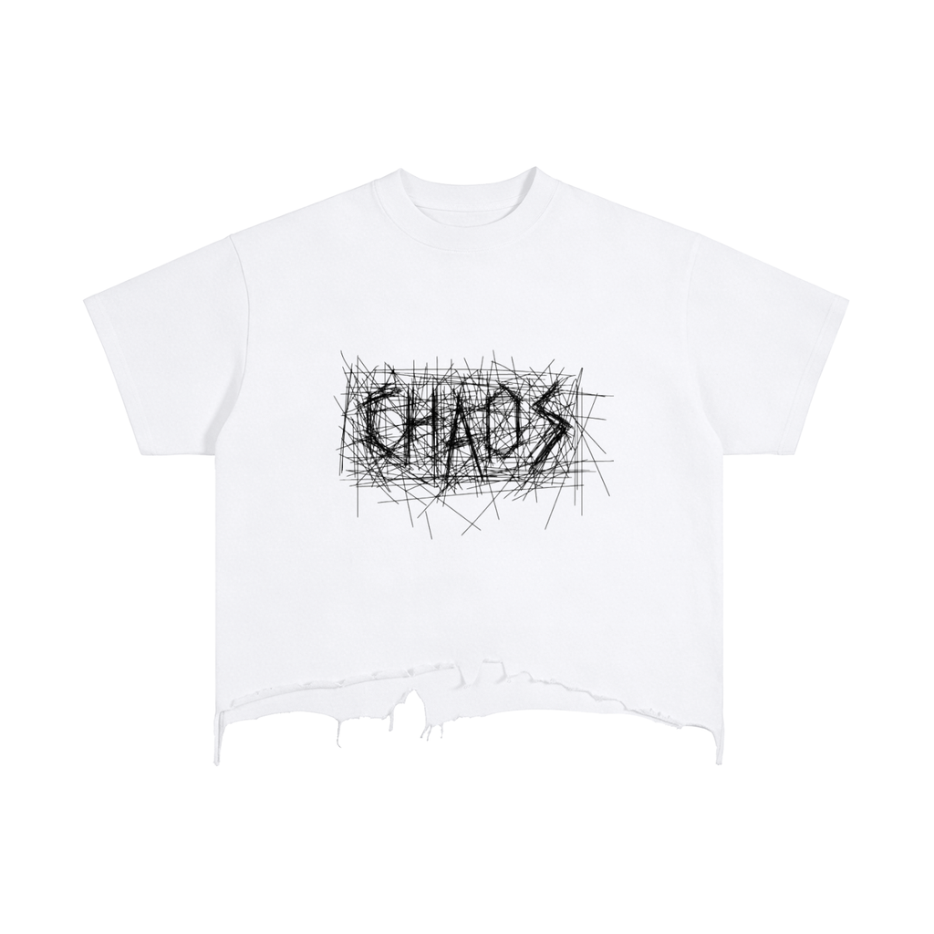 Vintage Wash Boxy Distressed Hem T-Shirt ODMPOD