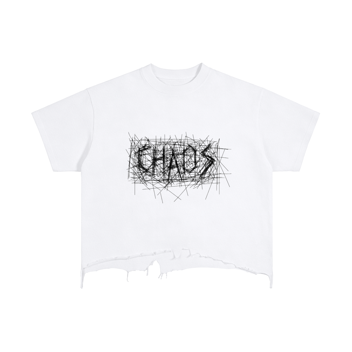 Vintage Wash Boxy Distressed Hem T-Shirt ODMPOD