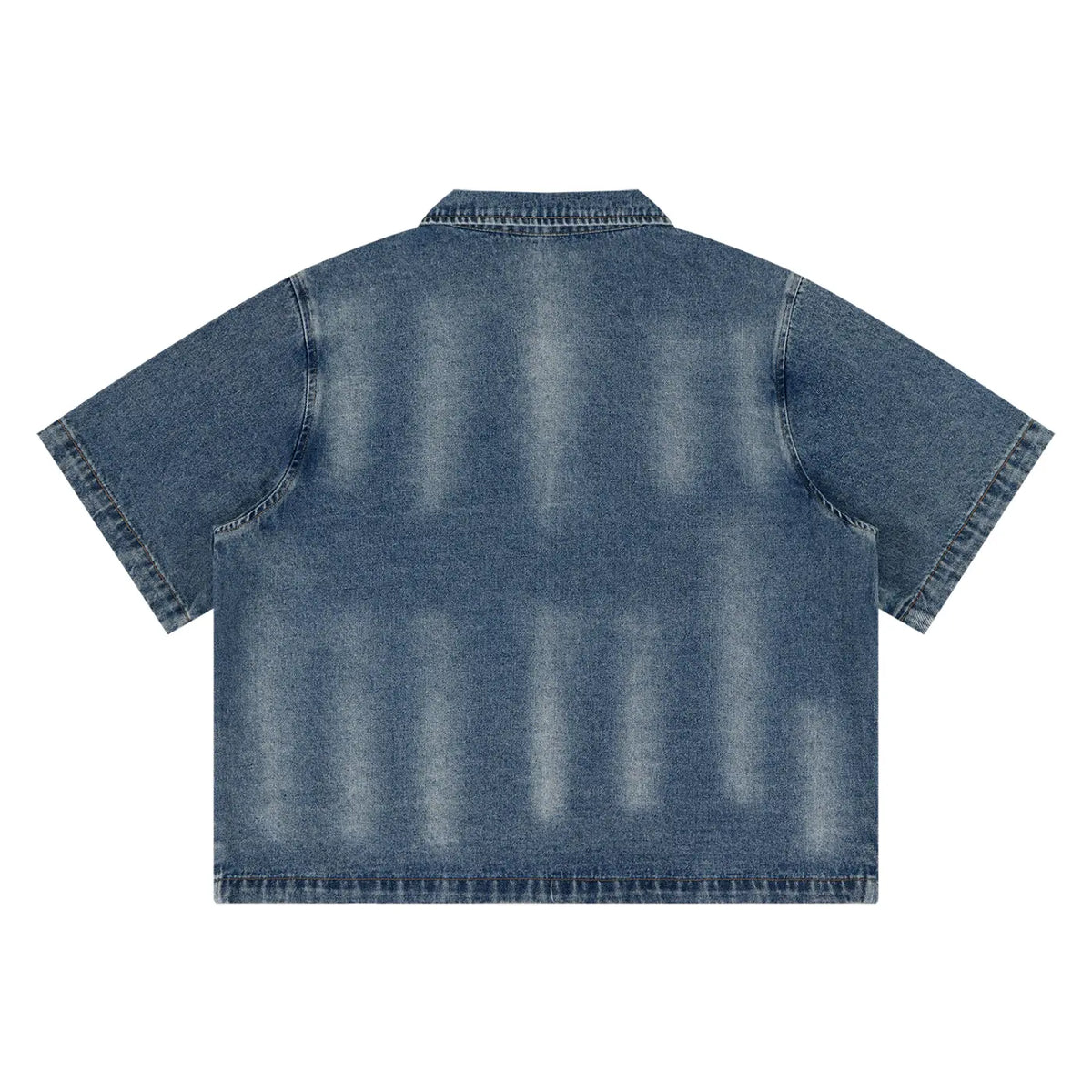 Vintage Washed Full-Zip Denim Shirt ODMPOD