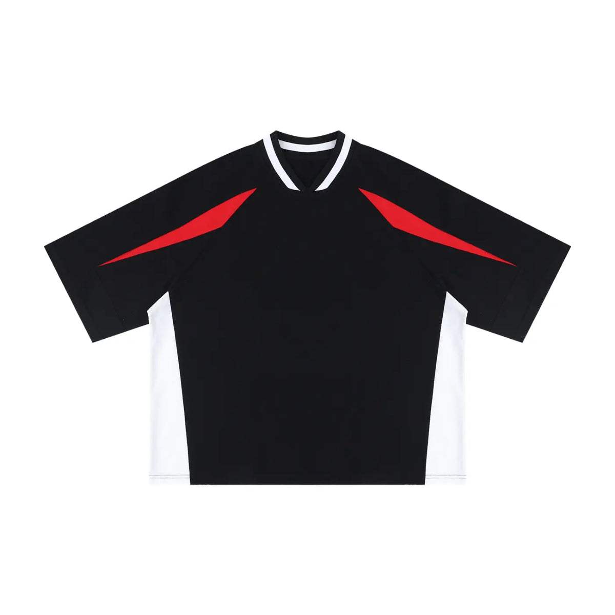 Oversized Color Block V-Neck T-Shirt ODMPOD
