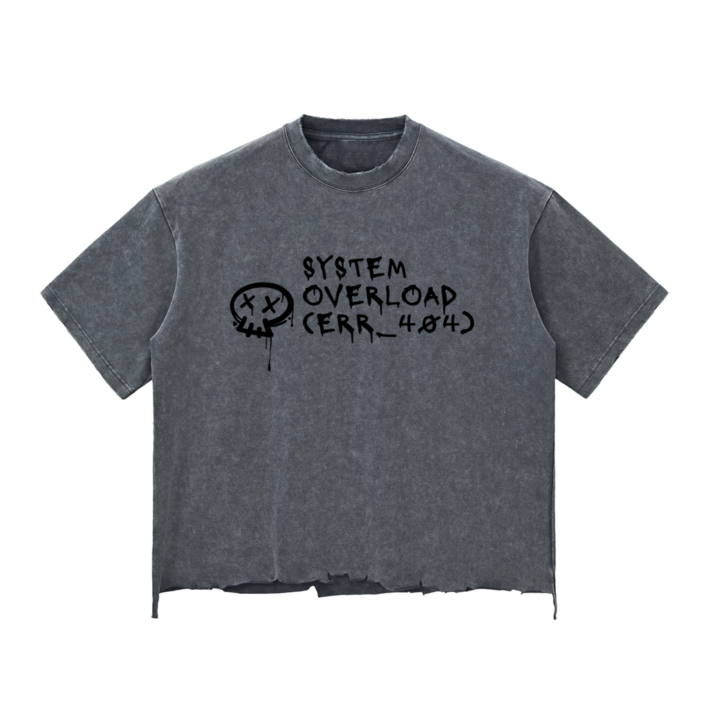 Snow Wash Raw-Hem Boxy T-shirt