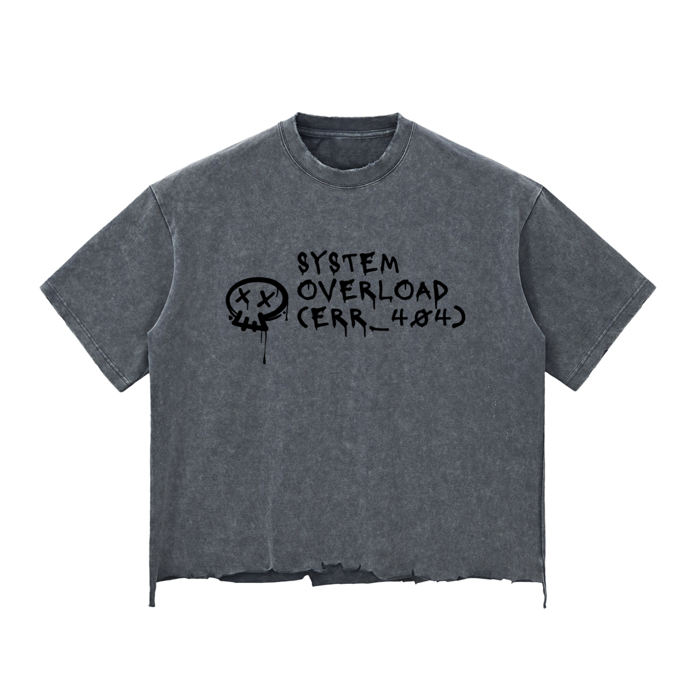 Snow Wash Raw-Hem Boxy T-shirt