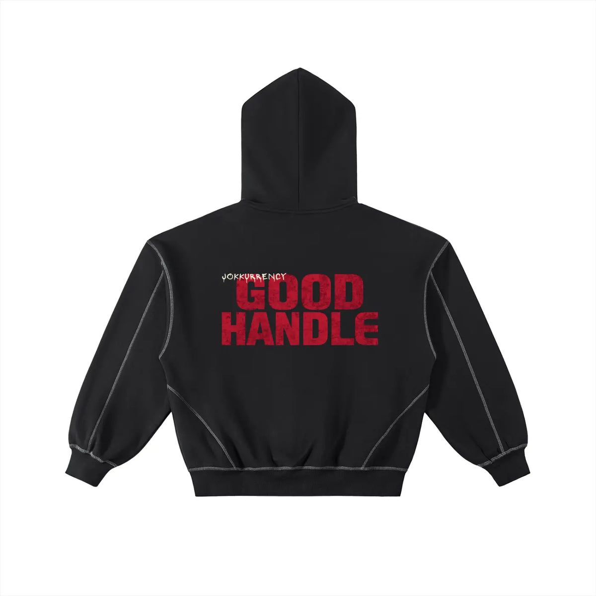 Contrast-Stitched Boxy Fleece Zip Hoodie ODMPOD