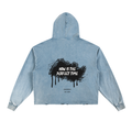 Vintage Washed Frayed-Hem Hoodie