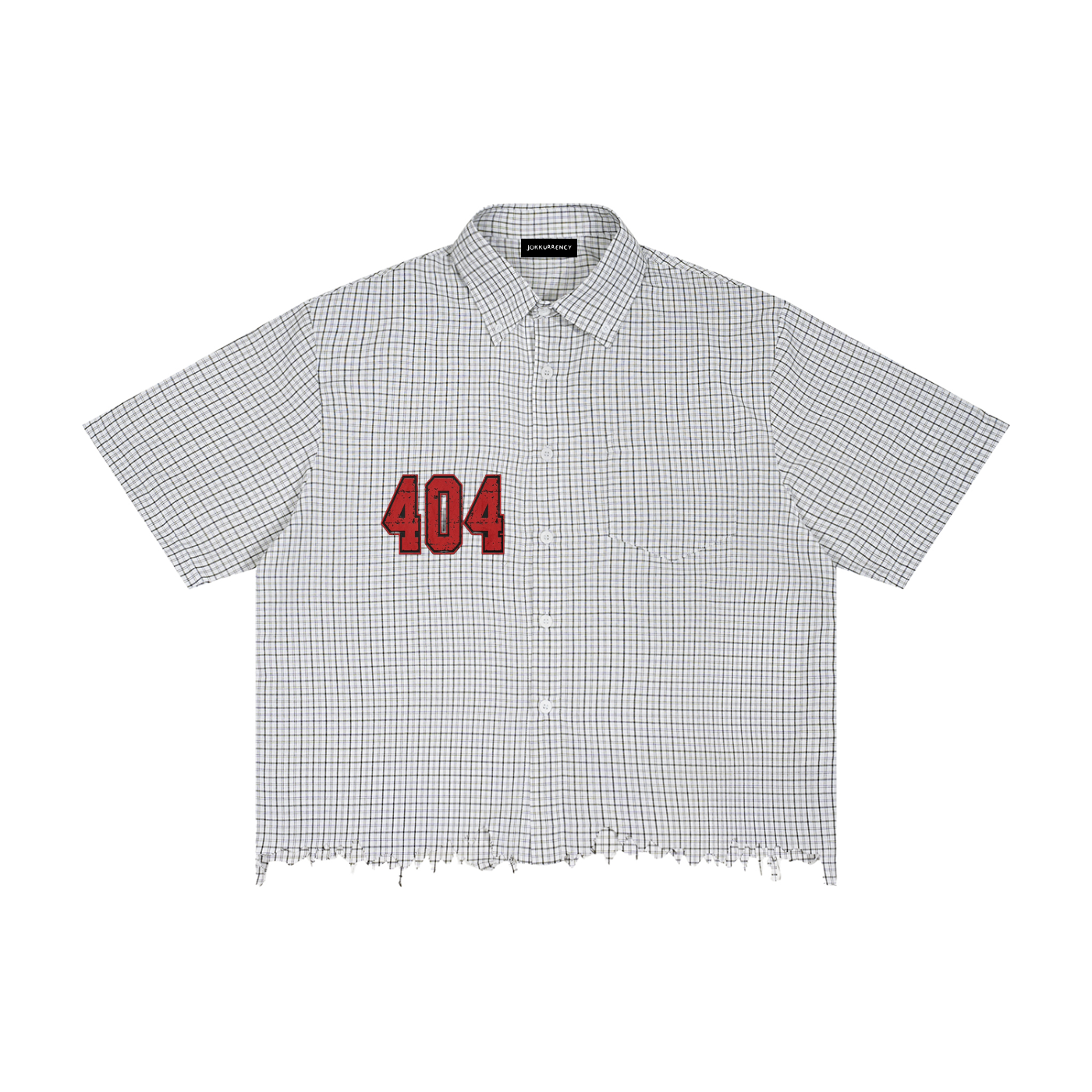 Unisex Distressed Plaid Boxy Shirt